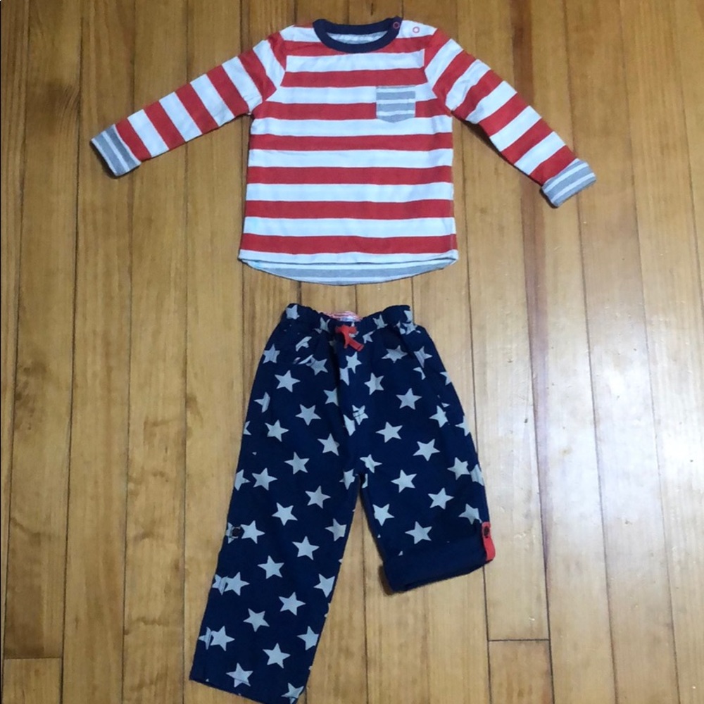 MINI BODEN BABY BOY 2 PC STARS & STRIPES 2-3 YRS